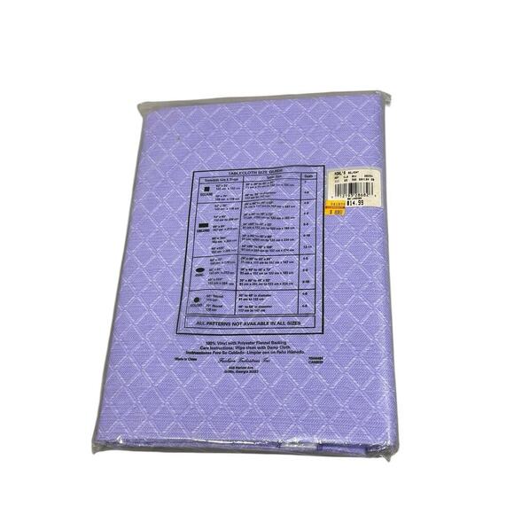 Vintage Fashion Industries Inc Purple Flannel Backed Vinyl Tablecloth 60X104 - Picture 4 of 5